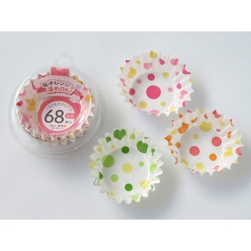 おかずカップ 68枚入 ドット柄 6号