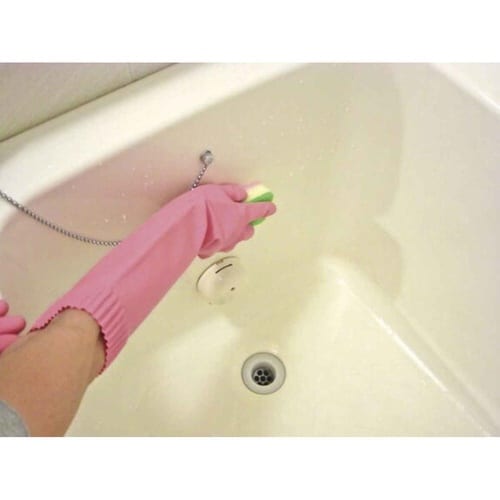 ゴム手袋 天然ゴム 厚手ロング Mサイズ ピンク