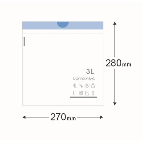 ゴミ袋 3L 28x27cm 厚さ 0.013mm