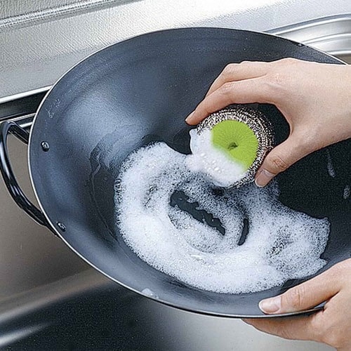 キッチンスポンジ ステンレスたわし泡立ち