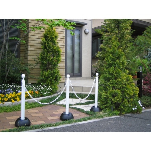 駐車場スタンド チェーン付き 3本入り ホワイト