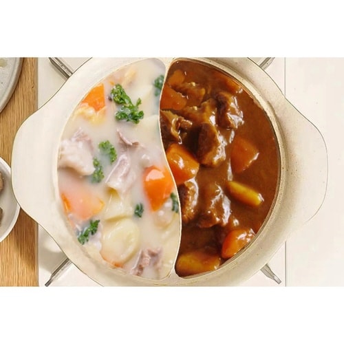 仕切り鍋 20cm IH対応 グリーン