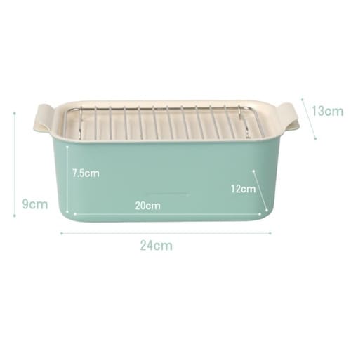 天ぷら鍋 角型 IH対応 鉄製 グリーン