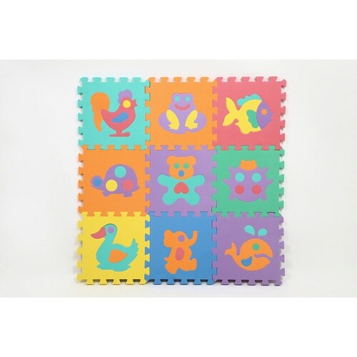 パズルマット ジョイントマット 動物 9枚入り