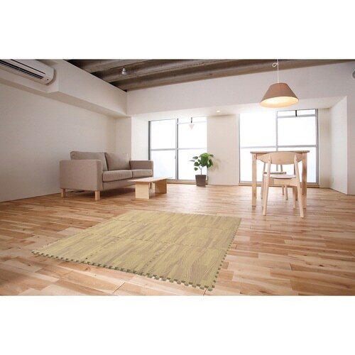 ジョイントマット 木目調 9枚入り ライトブラウン