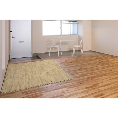 ジョイントマット 木目調 9枚入り ライトブラウン