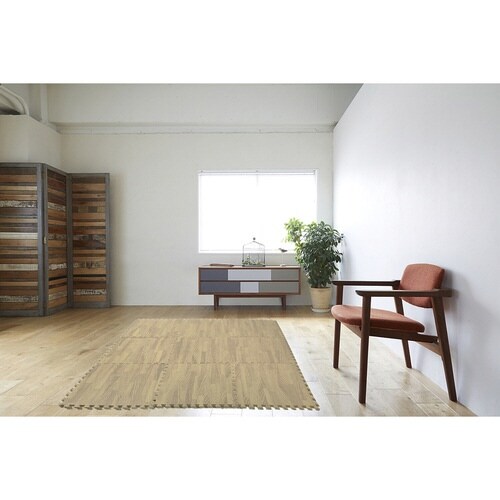 ジョイントマット 木目調 9枚入り ライトブラウン