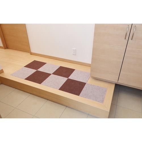 タイルカーペット 吸着ぴたマット ループ ブラウン