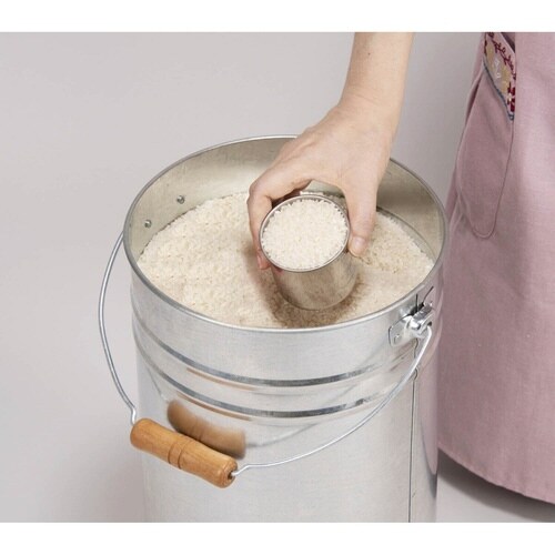 米びつ 12kg 丸型 トタン トタン花柄