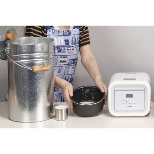 米びつ 12kg 丸型 トタン トタン花柄