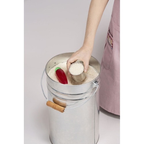 米びつ 12kg 丸型 トタン トタン花柄