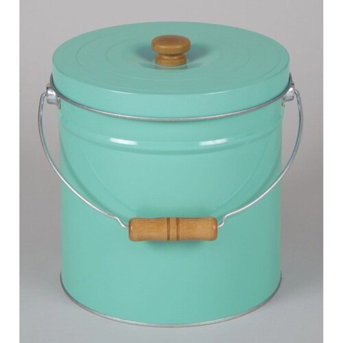 米びつ 6kg 丸型 トタン 袋のまま ターコイズ