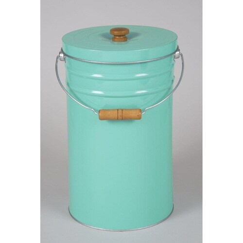 米びつ 12kg 丸型 トタン ターコイズ
