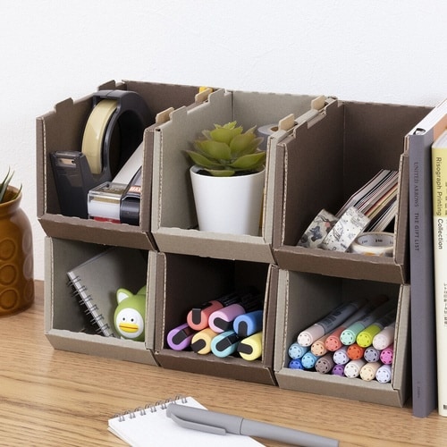 収納ボックス 卓上 ブラウンモスグレー