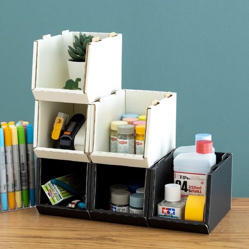 収納ボックス 卓上 ブラックホワイト