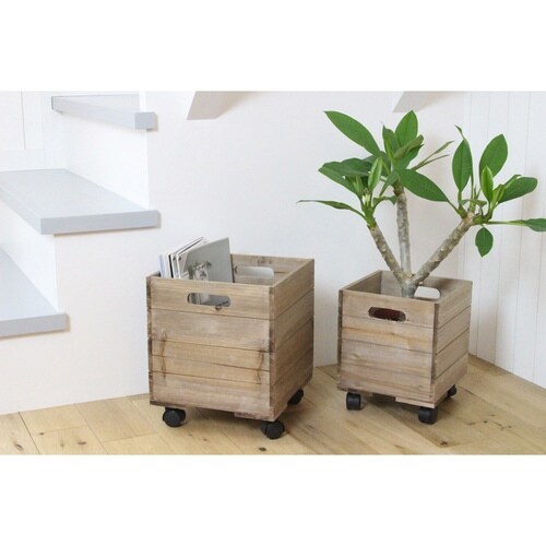 キャスターボックス M 木製 収納ボックス