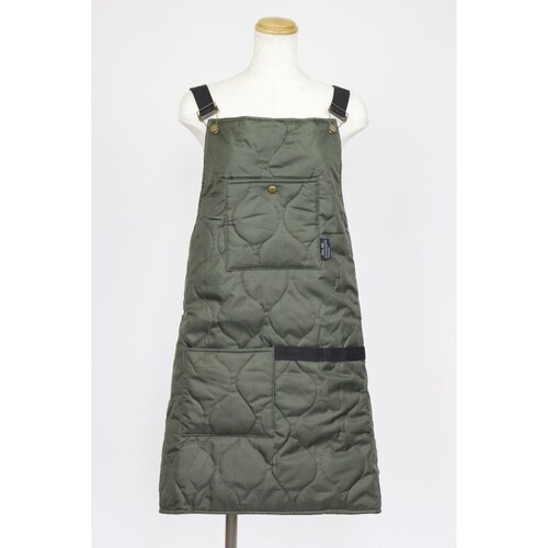 エプロン キルティングエプロンフル カーキ