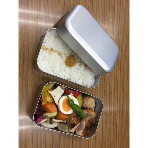 弁当箱 1段 400ml アルミ 角丸型