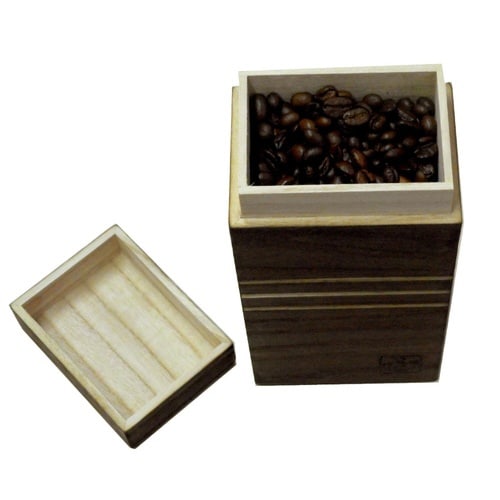 コーヒー豆保存容器 桐のコーヒー豆入れ 200g