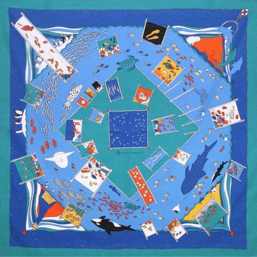 浅山美里綿二巾ふろしき 水族館