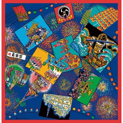 浅山美里綿大判ふろしき 日本の祭り