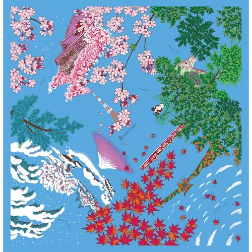 浅山美里綿大判ふろしき 日本の四季