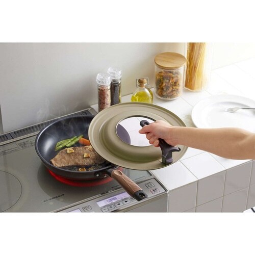 フライパン 蓋 L 24から28cm アースグレー