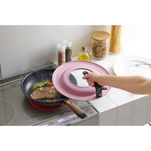 フライパン 蓋 L 24から28cm ピンク