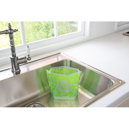 自立型水切りごみ袋 リーフ柄 15枚入