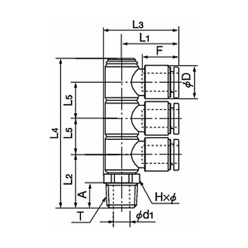 一般空気圧用プッシュワン継手 [ Aシリ