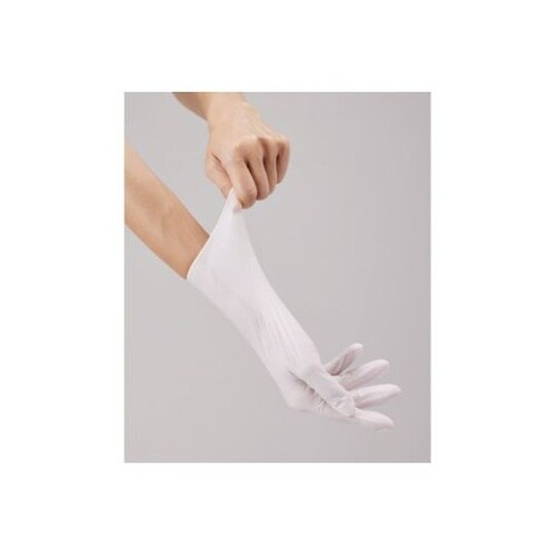 衛生的に取り出せるニトリル手袋 粉無 白