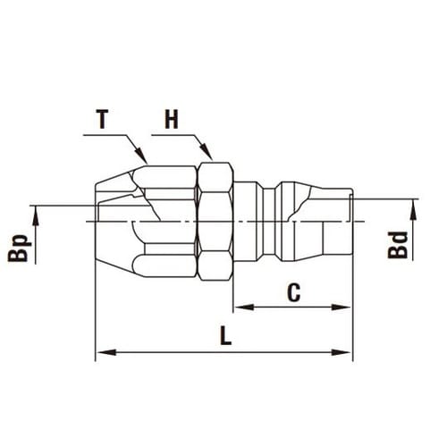 ナットカプラ(プラグ)鋼鉄(クロムめっき