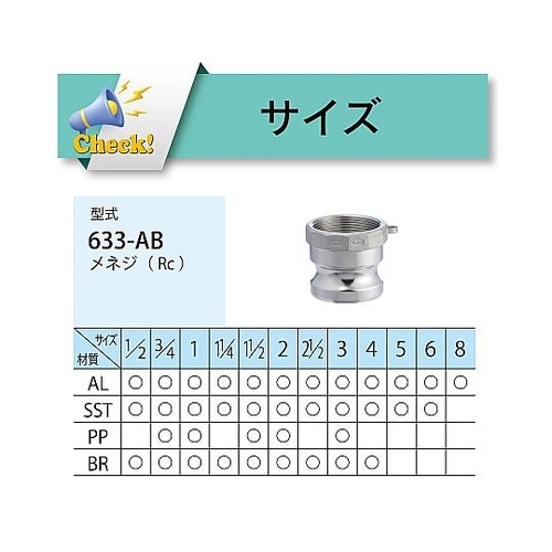 カムロック アダプター メネジ アルミ合