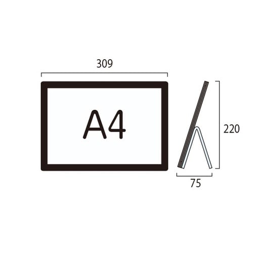 エコポケットカウンターサインA4ブラック