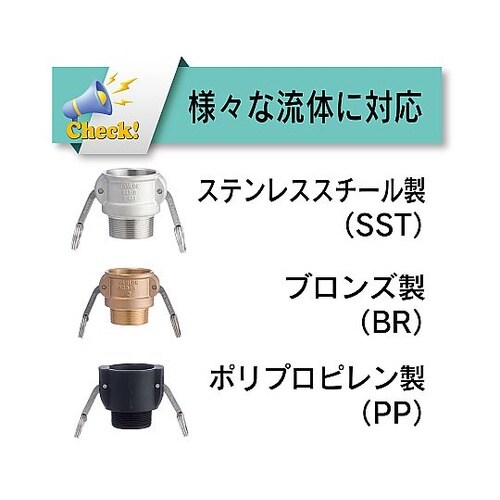 カムロック カプラー オネジ アルミ合金