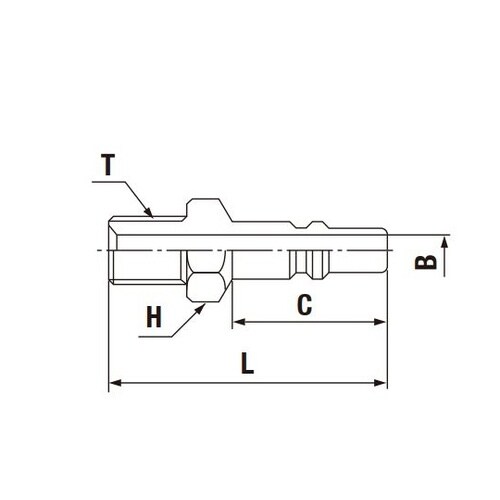 ミニカプラ(プラグ)真ちゅう 酸素用 R