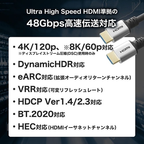 HDMIケーブル 5m シルバー 4K/