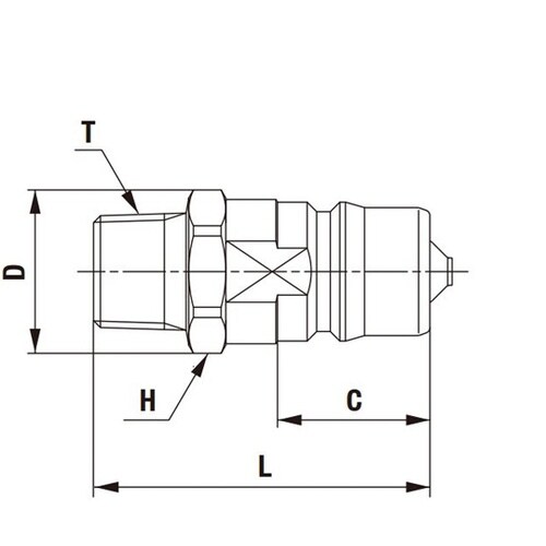 熱水用カプラ(プラグ)真ちゅう(ニッケル
