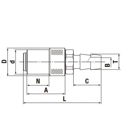 金型カプラ(ソケット)真ちゅう NBR