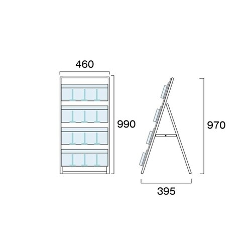 ケーススタンド看板 450幅4段片面 ウ