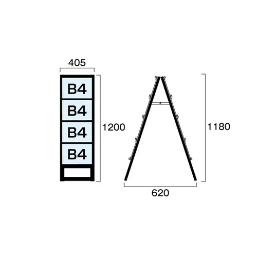ブラックカードケーススタンド看板 B4横