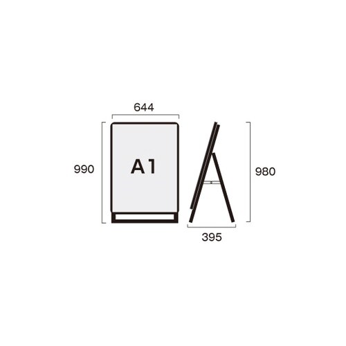 ポスターグリップスタンド看板屋外用A1ロ