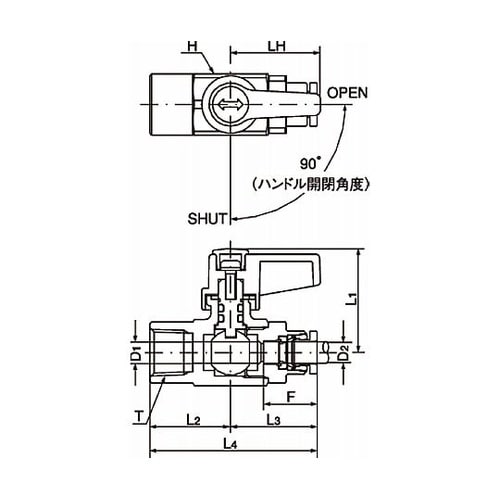 ボールバルブ プッシュワンタイプ(ストレ