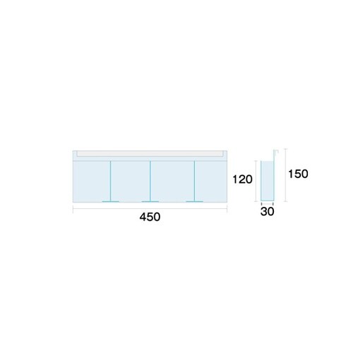 パンフレットケース 450幅 背面レール