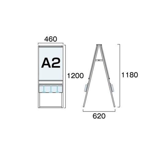 パンフレットケーススタンド看板 Uタイプ