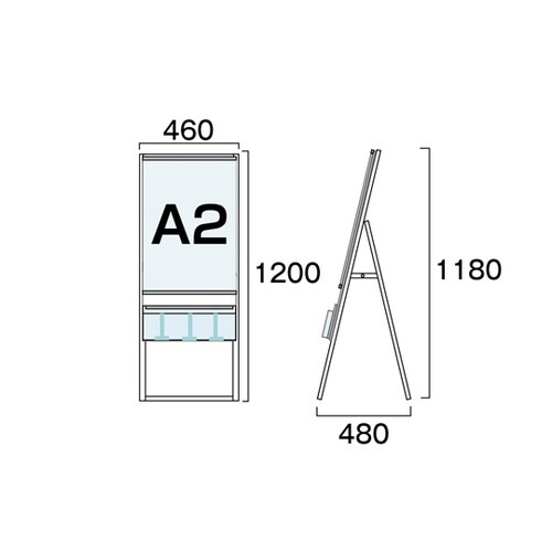 パンフレットケーススタンド看板 Uタイプ