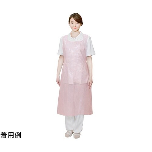 プラスチックエプロン ピンク 袖無し P