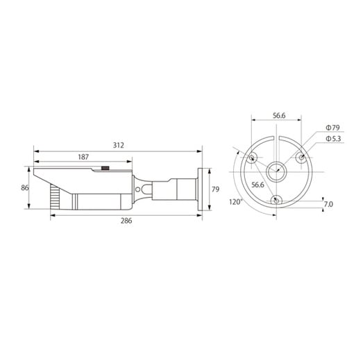 防水バレット型IPカメラ IP−FBS0