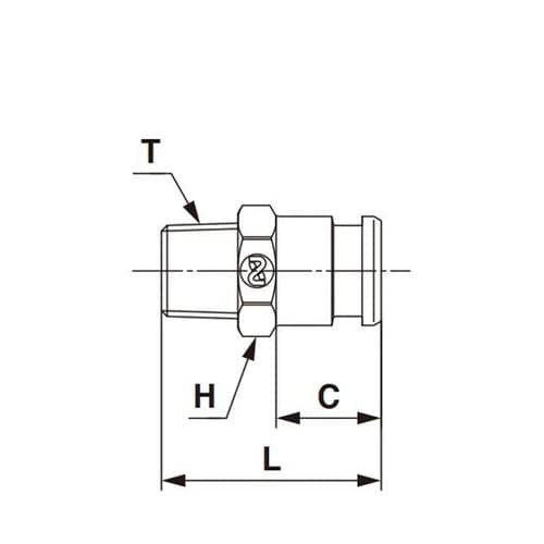 キューブカプラ(プラグ)POM(ポリアセ