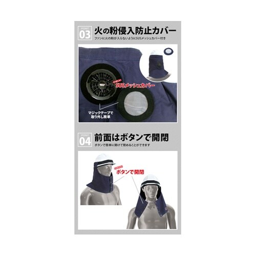 電動ファン付防炎ヘルメット垂れ/セット